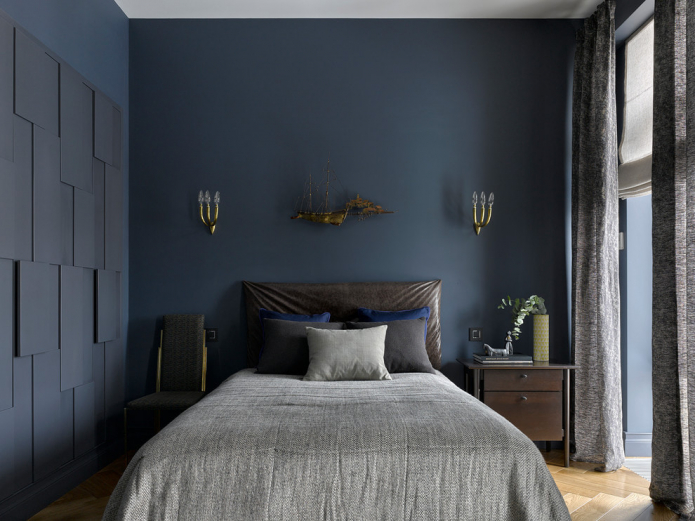 chambre bleu marine