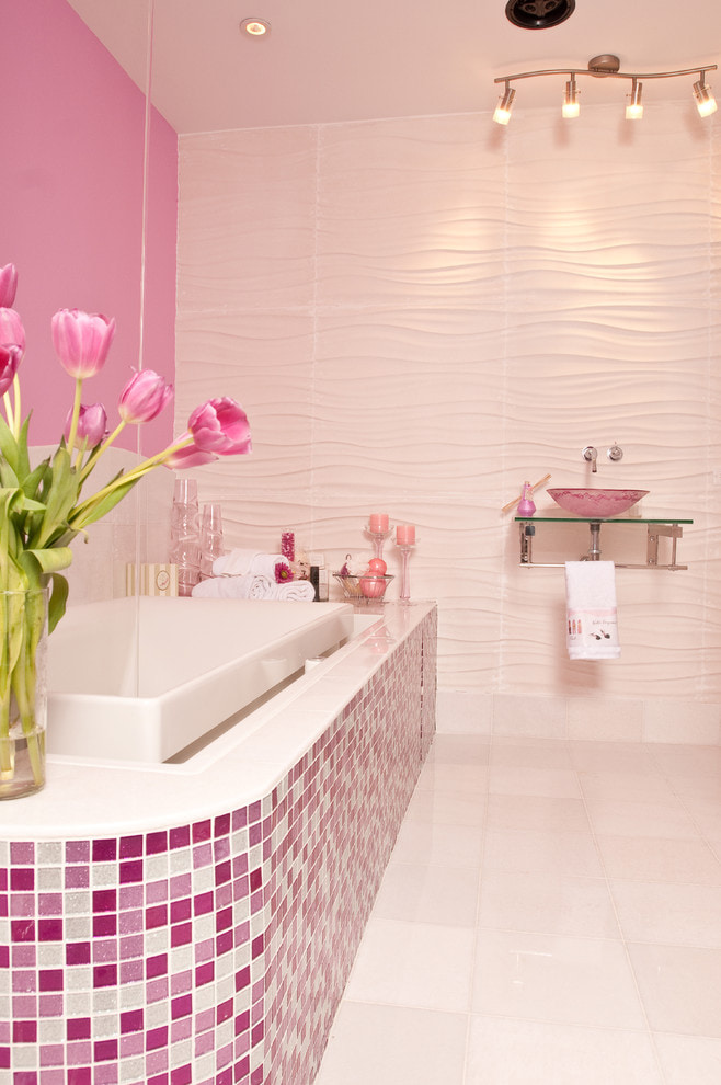 salle de bain en rose