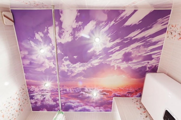 tissu extensible violet avec impression photo