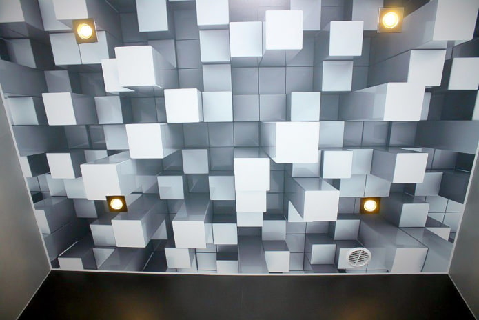 plafond avec l'image de cubes volumétriques