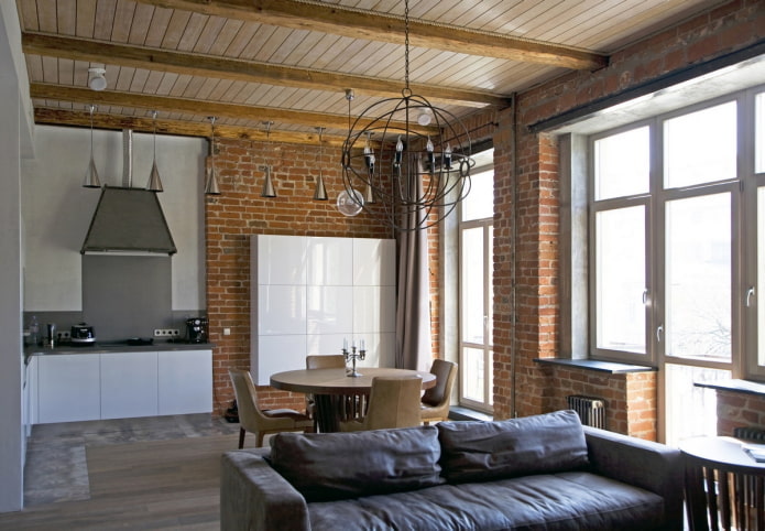 plafond en bois style loft