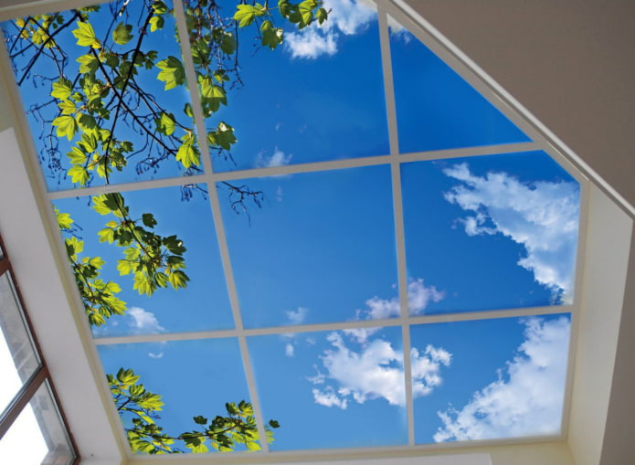 fenêtre vers le ciel au plafond