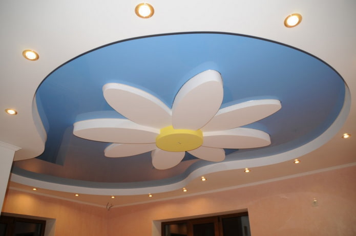 structure de plafond bouclée en forme de fleur