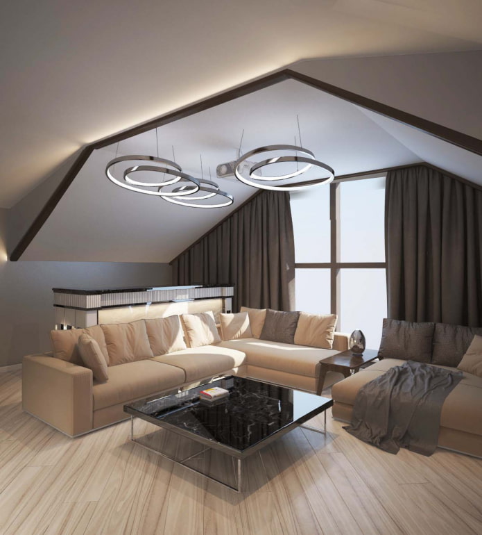 structure de plafond dans le grenier dans un style moderne