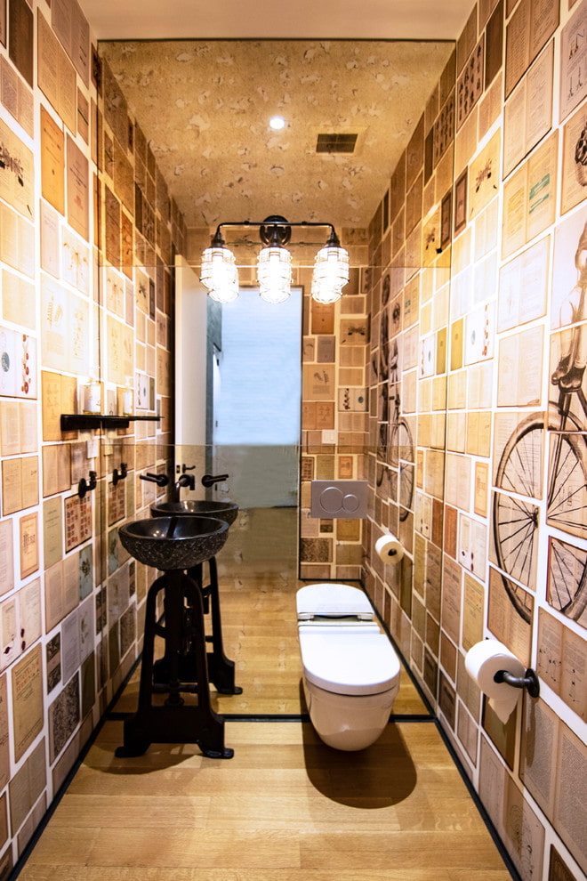 toilettes de style loft