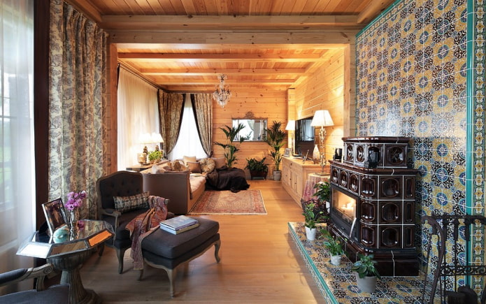 plafond dans une maison en bois