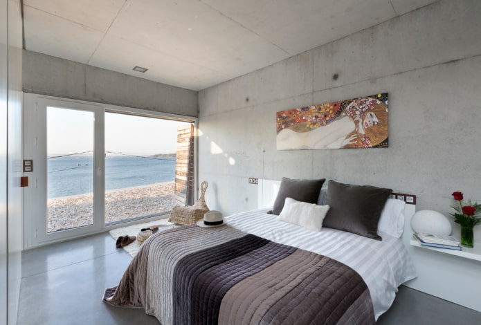 plafond en béton à l'intérieur de la chambre