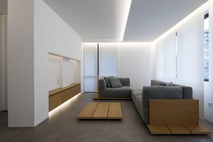 conception de plafond dans le style du minimalisme