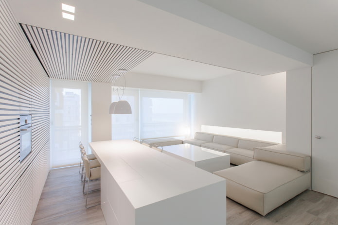 conception de plafond dans le style du minimalisme