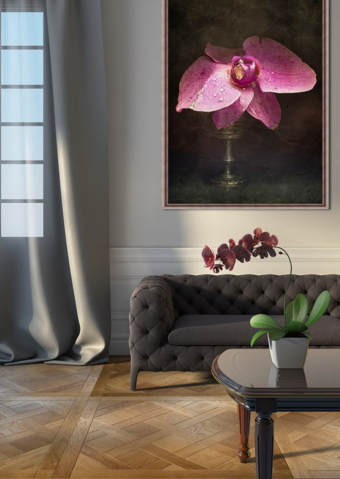 peinture avec une fleur à l'intérieur