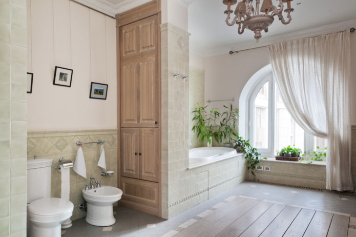 armoire en forme de cloison à l'intérieur de la salle de bain