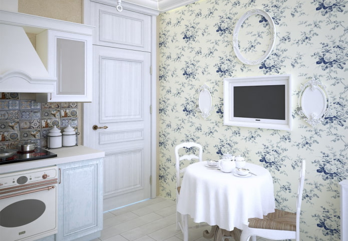 portes à l'intérieur de la cuisine dans le style provençal