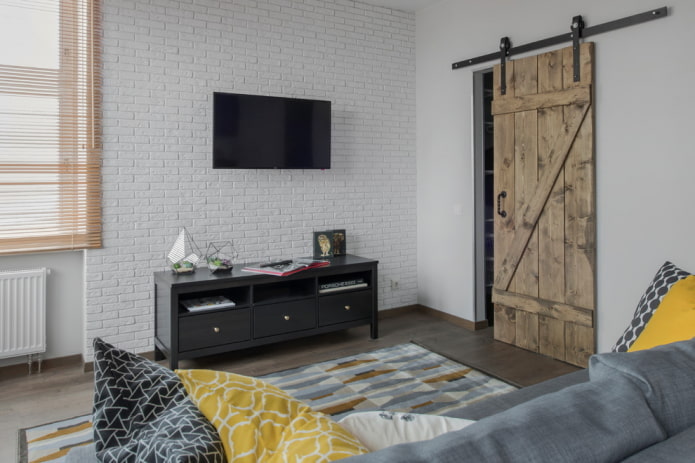 portes de grange dans un intérieur de style loft