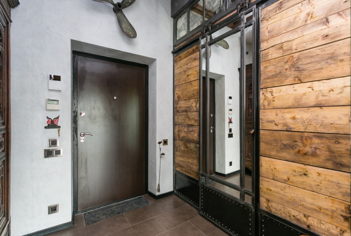 portes métalliques à l'intérieur dans le style loft