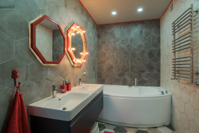 miroirs de salle de bain de style loft