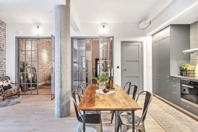 portes grises de style loft