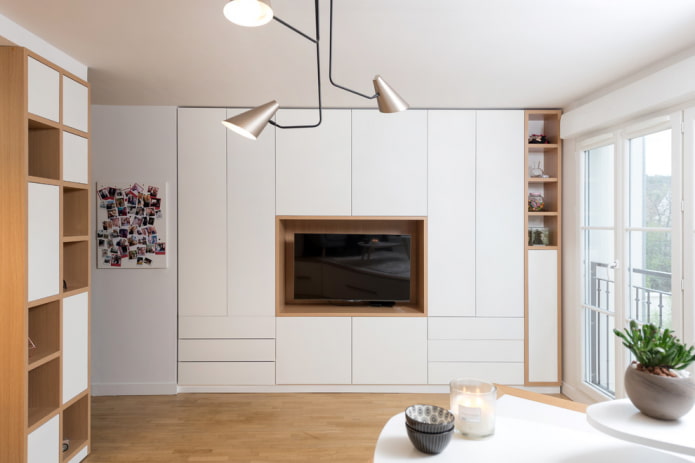 TV dans la niche du meuble à l'intérieur