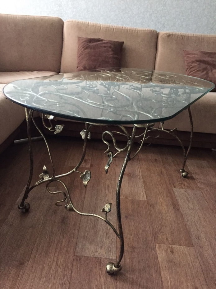 table en verre