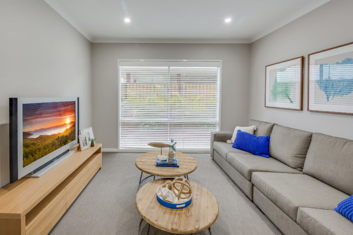 beige coffee table sa interior