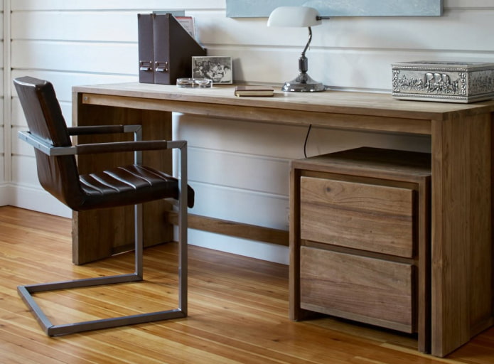 table pour écrire avec une table de chevet à l'intérieur