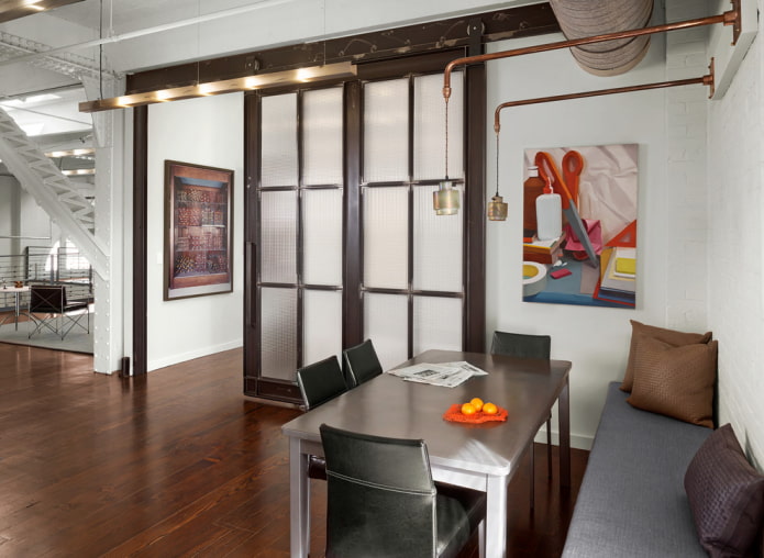 portes de compartiment de style loft