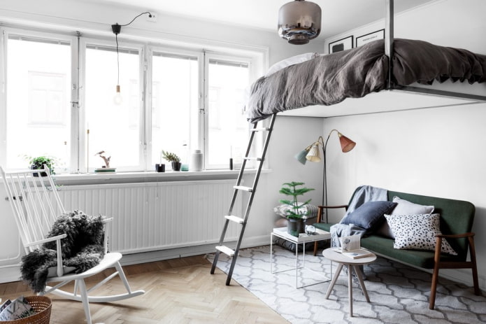 Lit mezzanine style scandinave