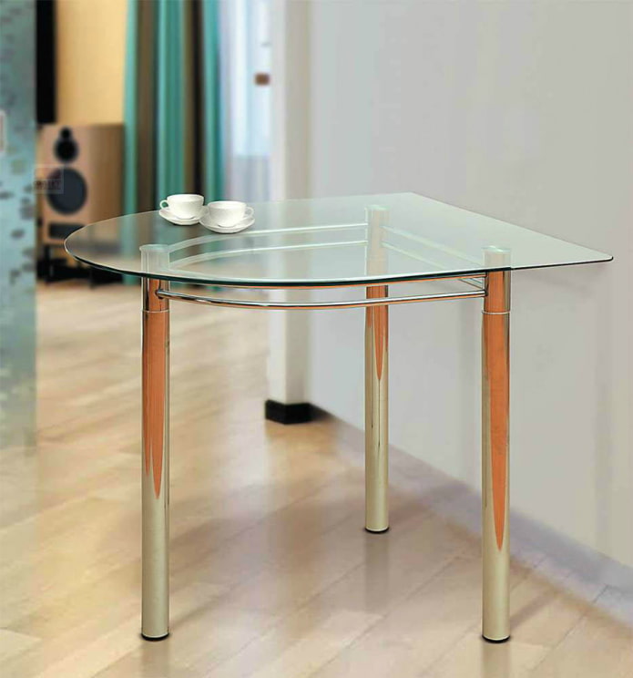 table de cuisine avec plateau semi-circulaire