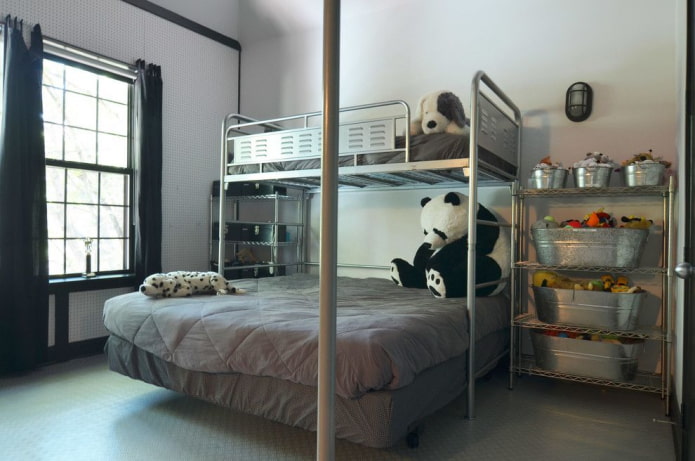 modèle de couchette dans la pépinière dans le style loft