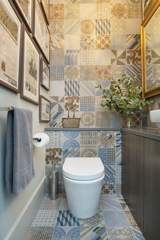 WC avec carrelage patchwork