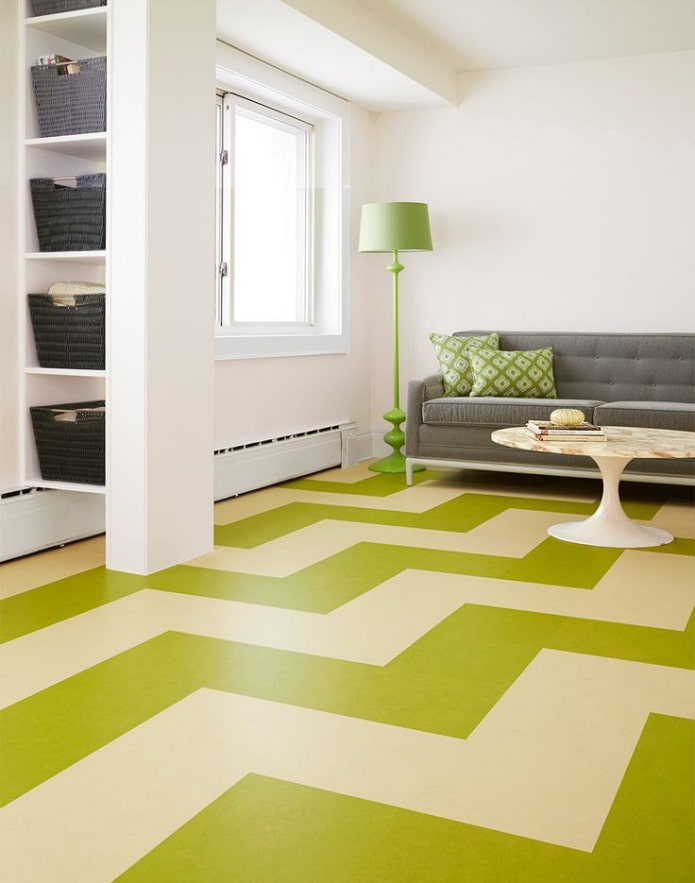 two-tone linoleum sa interior