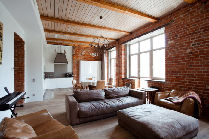 pouf à l'intérieur dans le style loft