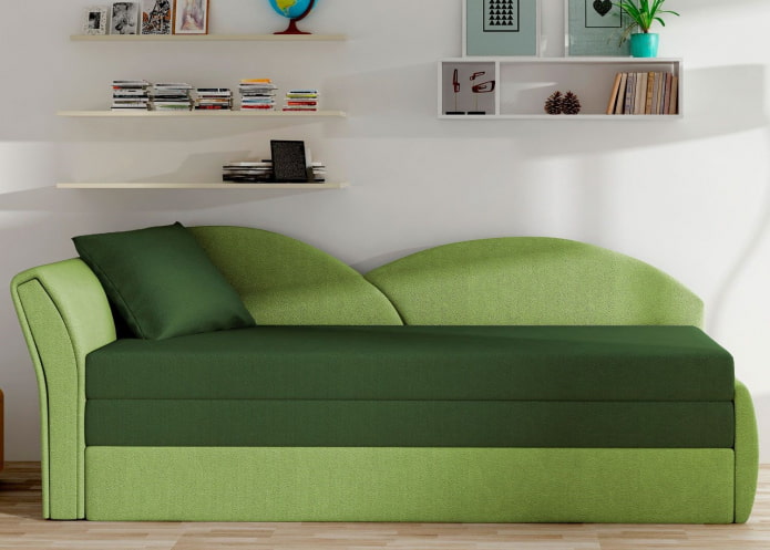 pouf vert à l'intérieur