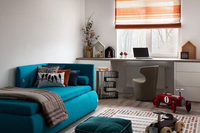 pouf à l'intérieur de la chambre des enfants