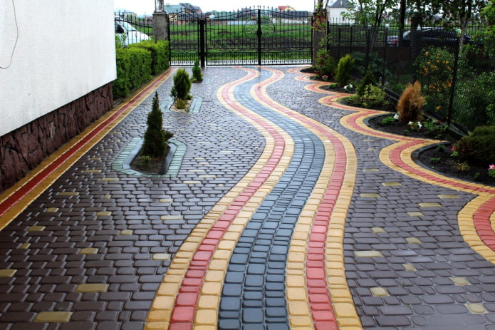 carreaux de trottoir avec des motifs