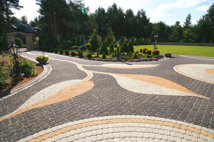 carreaux de trottoir avec des motifs