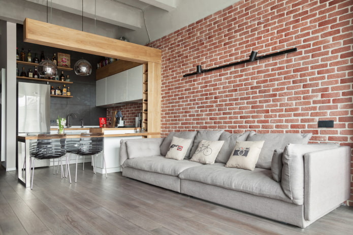 carreaux de plâtre dans un intérieur de style loft