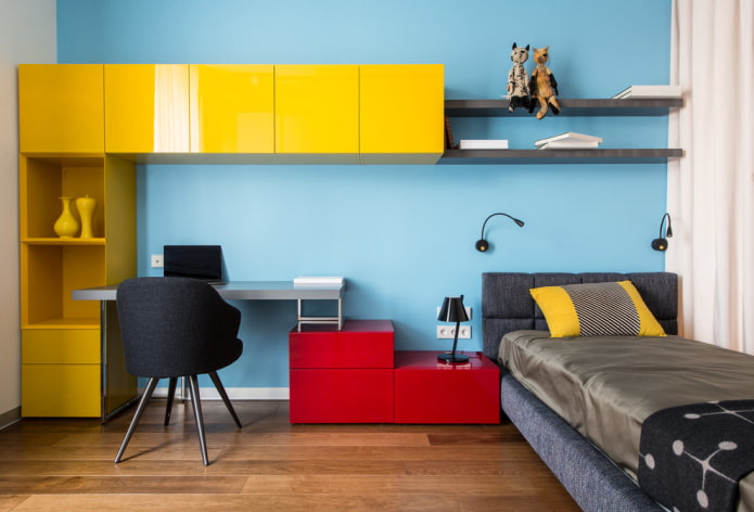 Armoire en forme de L à l'intérieur de la pépinière