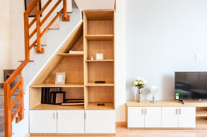 armoire sous la volée des escaliers à l'intérieur