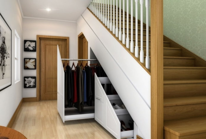 armoire sous la volée des escaliers à l'intérieur