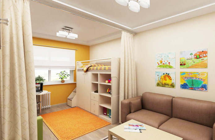 nursery sa loob ng isang studio apartment