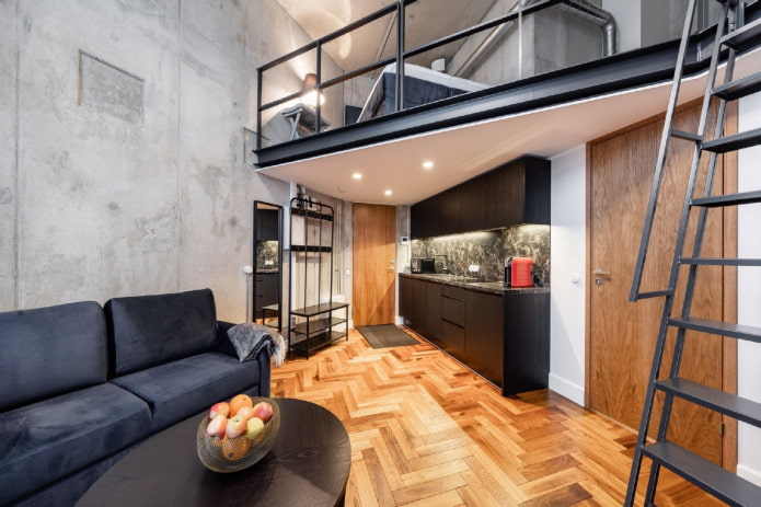 intérieur d'un studio de style loft