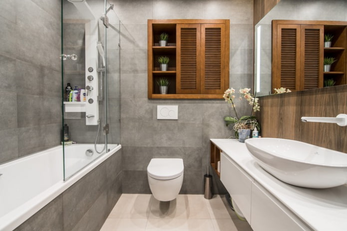 salle de bain à l'intérieur d'un studio