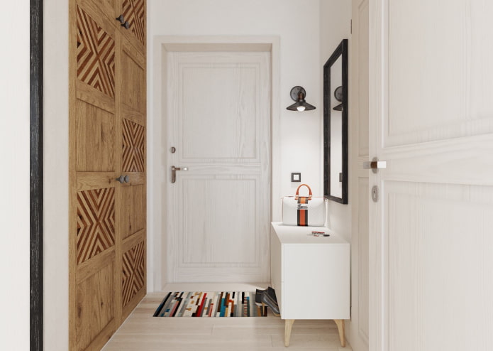 armoire à l'intérieur du couloir dans le style scandinave