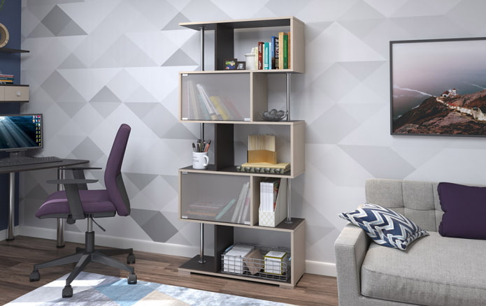 zigzag shelving sa interior