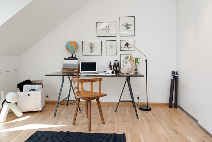 intérieur du bureau dans le style scandinave