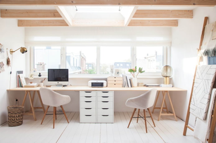 intérieur du bureau dans le style scandinave