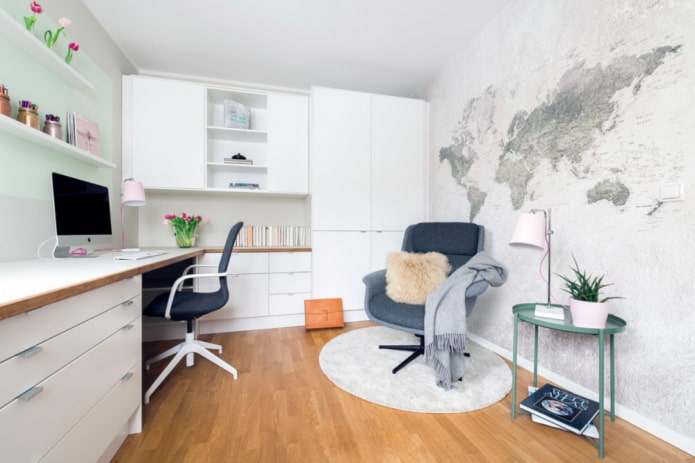 intérieur du bureau dans le style scandinave