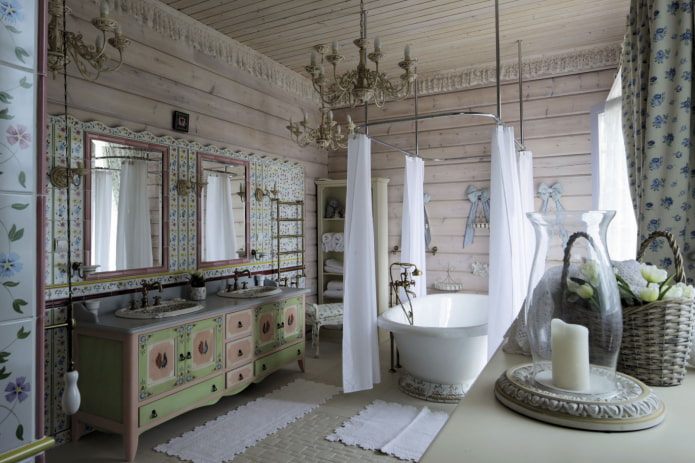 Salle de bain spacieuse avec un bol au milieu