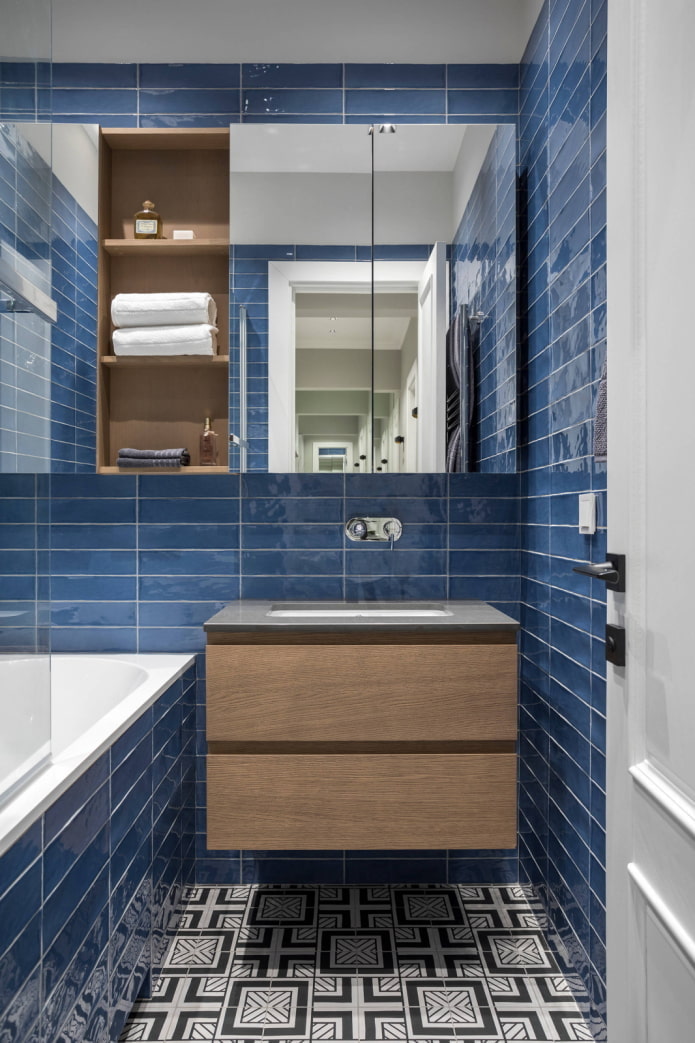 Blue glossy tile