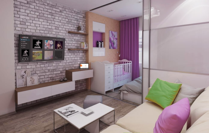 conception d'une crèche à l'intérieur d'un appartement de 35 carrés